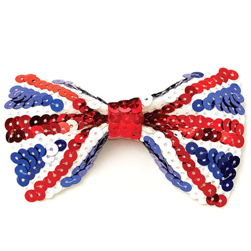 Bow Tie/Hair Bow - Union Jack Sequin The Ultimate Balloon And Party Shop Cheltenham & Gloucester Balloons & Fancy Dress 