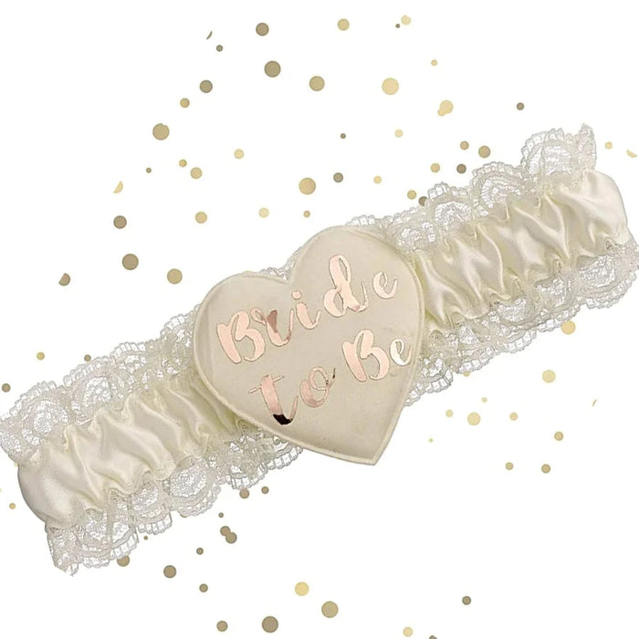 Bride To Be Garter - Crem/Rose Gold The Ultimate Balloon And Party Shop Cheltenham & Gloucester Balloons & Fancy Dress 