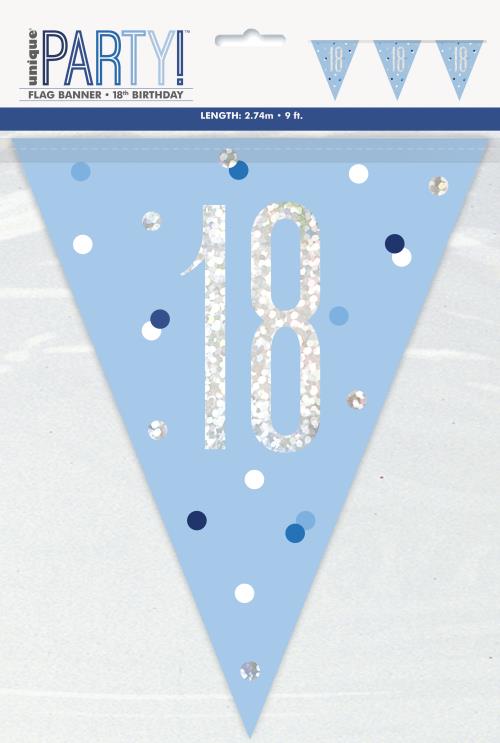 Age 18 Bunting - Blue - The Ultimate Balloon & Party Shop