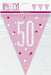 Age 50 Bunting - Pink - The Ultimate Balloon & Party Shop