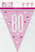 Age 80 Bunting - Pink - The Ultimate Balloon & Party Shop