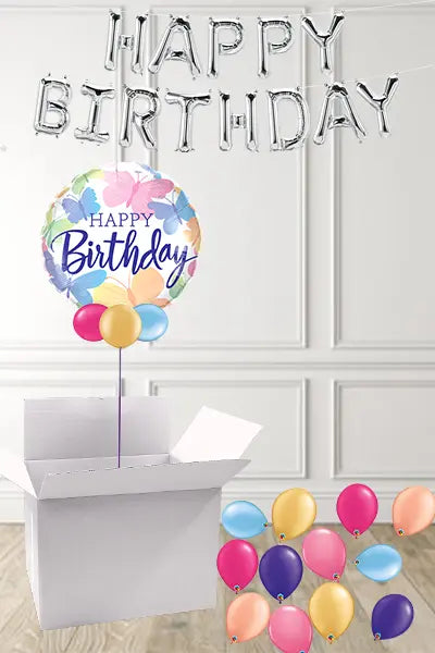 Butterfly Birthday Bubble in a Box delivered Nationwide The Ultimate Balloon And Party Shop Cheltenham & Gloucester Balloons & Fancy Dress 
