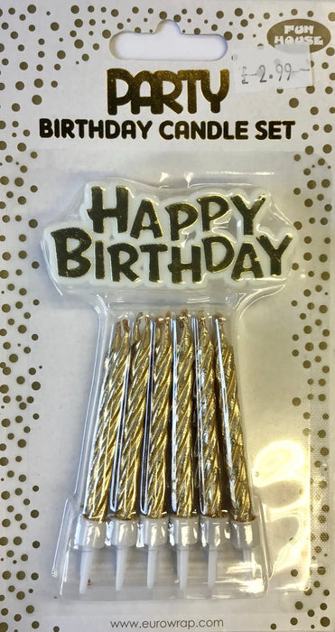 Candle & Cake Topper Set - Gold The Ultimate Balloon And Party Shop Cheltenham & Gloucester Balloons & Fancy Dress 