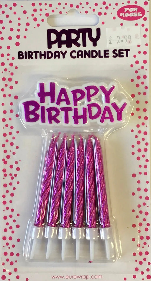 Candle & Cake Topper Set - Pink The Ultimate Balloon And Party Shop Cheltenham & Gloucester Balloons & Fancy Dress 
