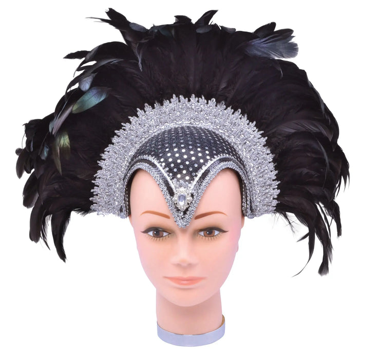 Carnival Feather Headdress - Black The Ultimate Balloon And Party Shop Cheltenham & Gloucester Balloons & Fancy Dress 