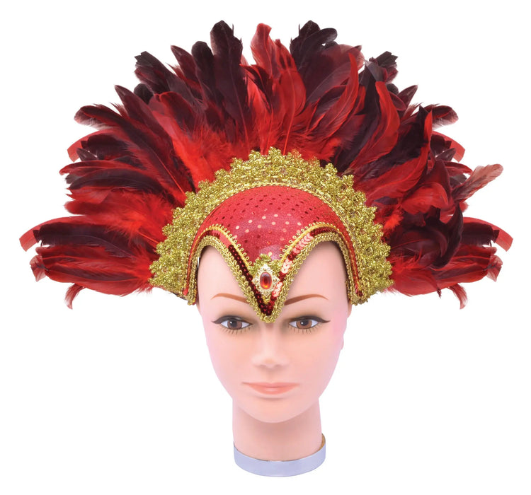Carnival Feather Headdress - Red The Ultimate Balloon And Party Shop Cheltenham & Gloucester Balloons & Fancy Dress 