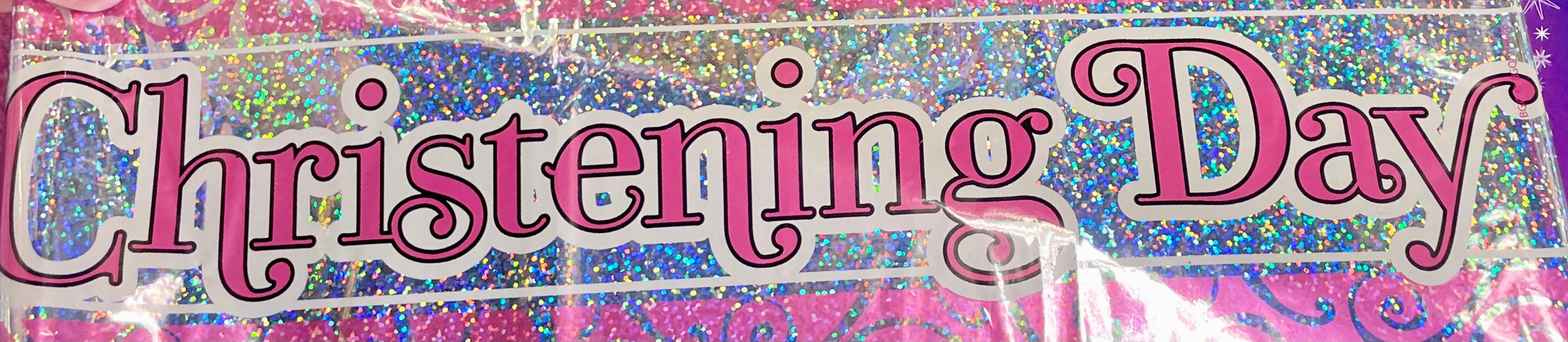 Christening Foil Banner The Ultimate Balloon And Party Shop Cheltenham & Gloucester Balloons & Fancy Dress 