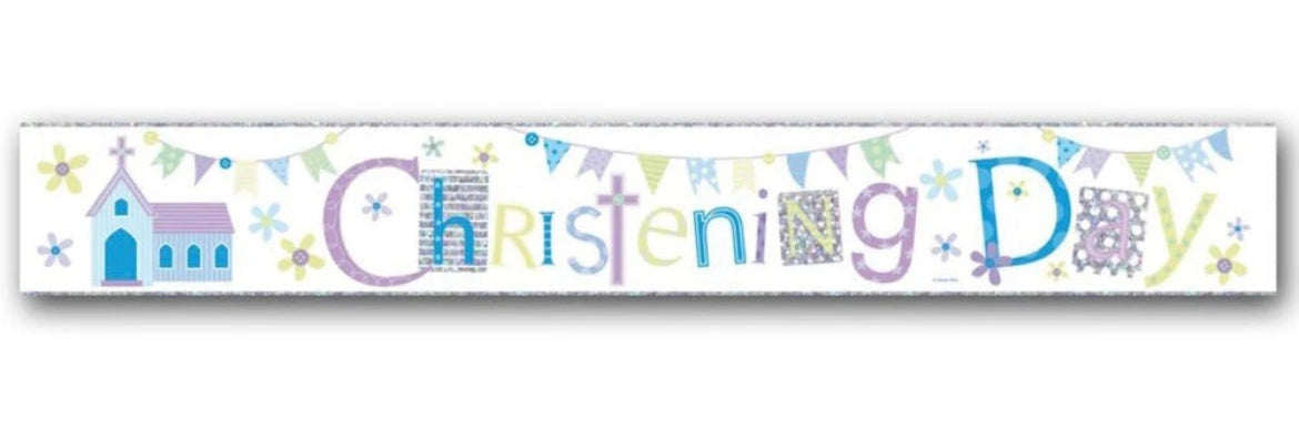Christening Foil Banner The Ultimate Balloon And Party Shop Cheltenham & Gloucester Balloons & Fancy Dress 