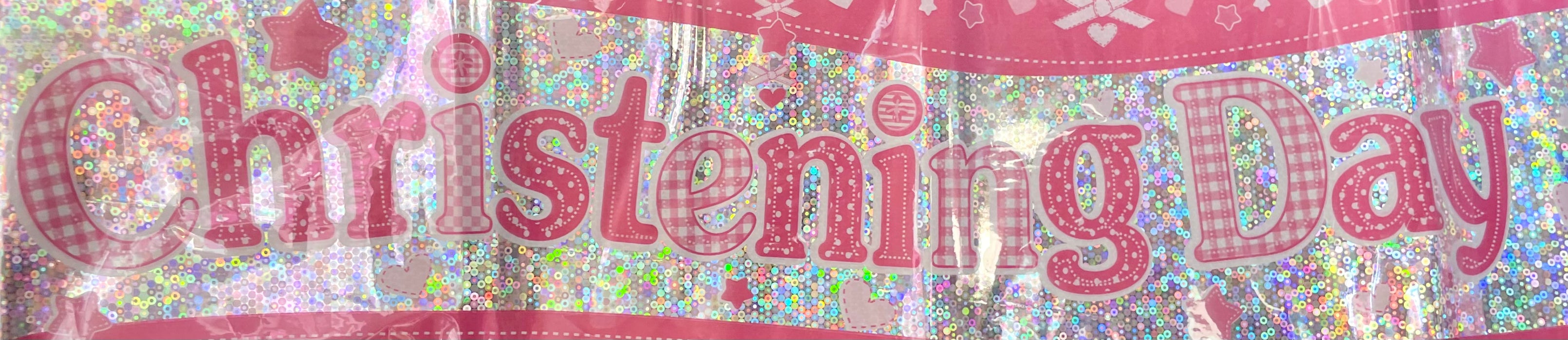 Christening Foil Banner The Ultimate Balloon And Party Shop Cheltenham & Gloucester Balloons & Fancy Dress 