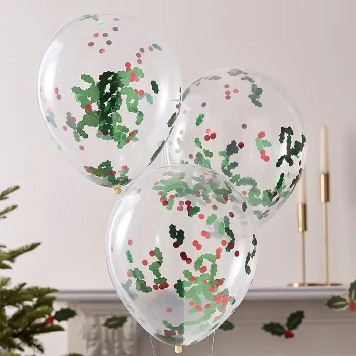 Christmas Confetti Balloons - Holly The Ultimate Balloon And Party Shop Cheltenham & Gloucester Balloons & Fancy Dress 