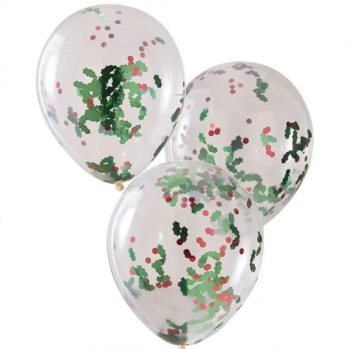 Christmas Confetti Balloons - Holly The Ultimate Balloon And Party Shop Cheltenham & Gloucester Balloons & Fancy Dress 