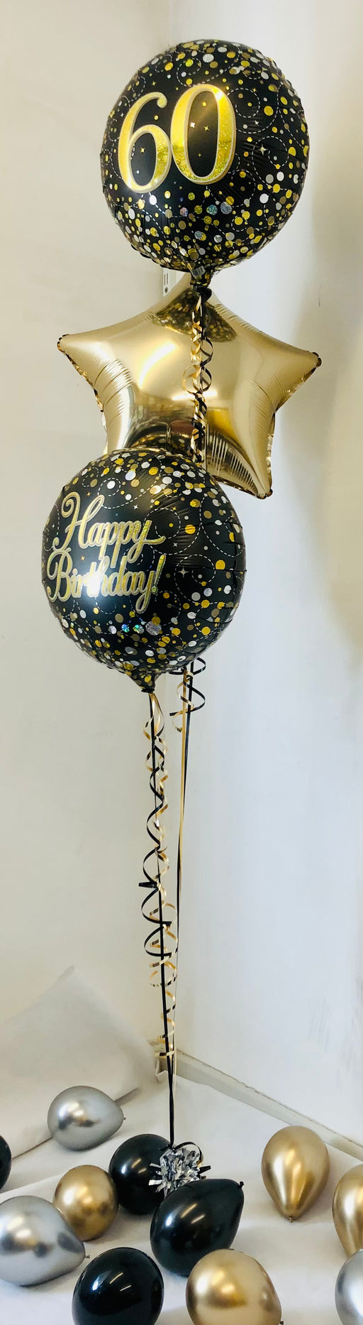 Classic 3 Foil Display -  Black & Gold The Ultimate Balloon And Party Shop Cheltenham & Gloucester Balloons & Fancy Dress 