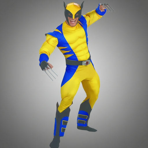 Claw Yellow Superhero Hire Costume - Muscle Version The Ultimate Balloon And Party Shop Cheltenham & Gloucester Balloons & Fancy Dress 