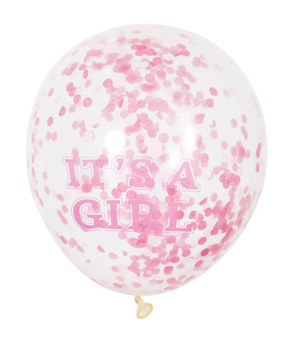 Confetti Balloons  Its a Girl with Pink Confetti The Ultimate Balloon And Party Shop Cheltenham & Gloucester Balloons & Fancy Dress 