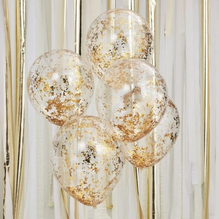 Confetti Filled Balloons -  Gold The Ultimate Balloon And Party Shop Cheltenham & Gloucester Balloons & Fancy Dress 