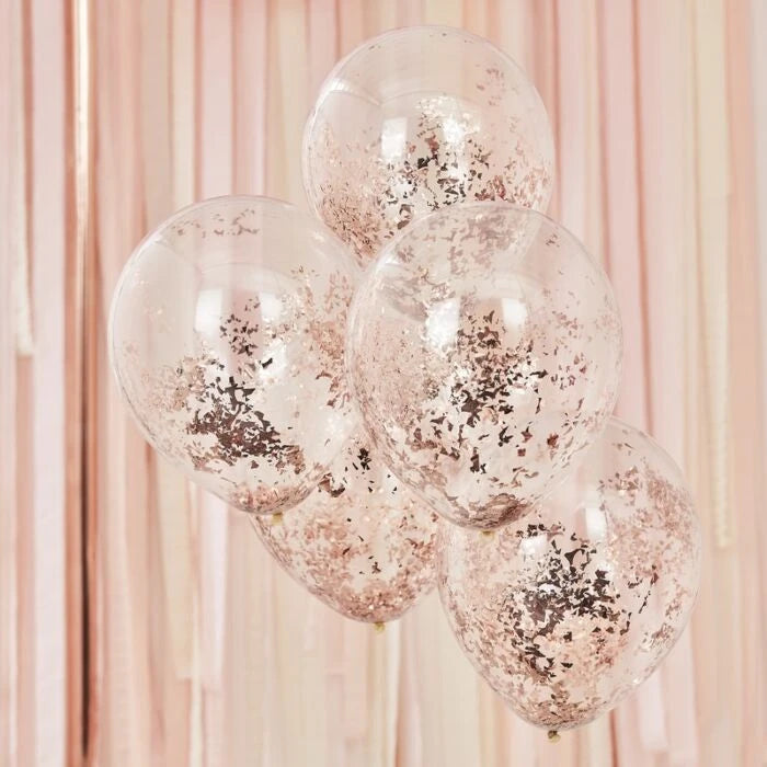 Confetti Filled Balloons -  Rose Gold The Ultimate Balloon And Party Shop Cheltenham & Gloucester Balloons & Fancy Dress 