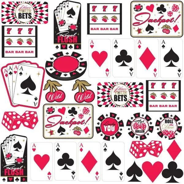 Cutout Decs (30 Pack) - Casino The Ultimate Balloon And Party Shop Cheltenham & Gloucester Balloons & Fancy Dress 