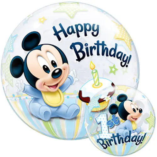 Deco Bubble Balloon -  Baby Mickey 1st Birthday The Ultimate Balloon And Party Shop Cheltenham & Gloucester Balloons & Fancy Dress 