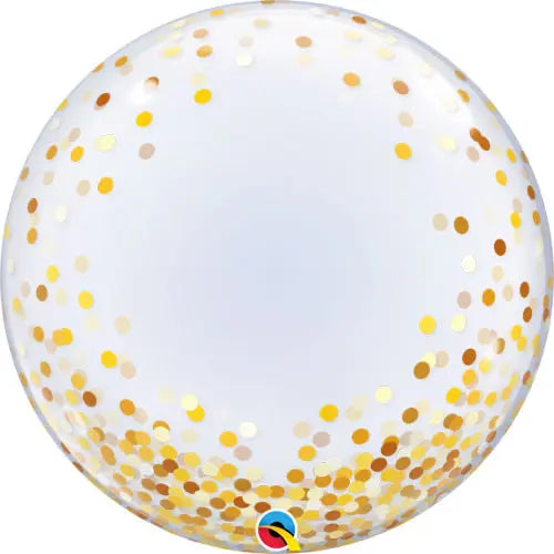 Deco Bubble Clear Balloon -  Gold Confetti The Ultimate Balloon And Party Shop Cheltenham & Gloucester Balloons & Fancy Dress 