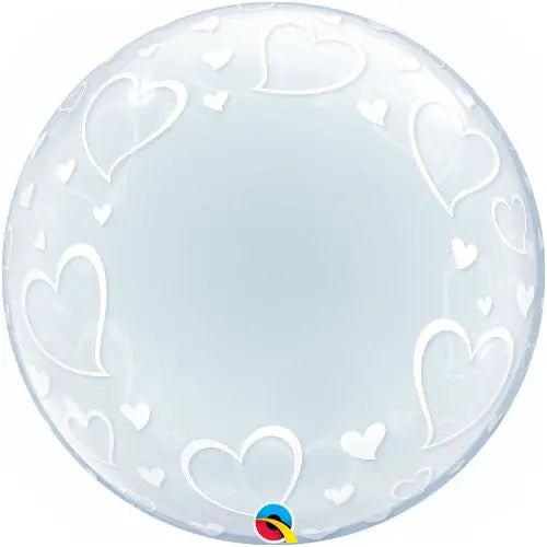 Deco Bubble Clear Balloon -  Hearts Edging The Ultimate Balloon And Party Shop Cheltenham & Gloucester Balloons & Fancy Dress 