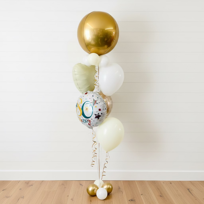 Deluxe Birthday Orbz Assorted Display - Gold & Ivory The Ultimate Balloon And Party Shop Cheltenham & Gloucester Balloons & Fancy Dress 