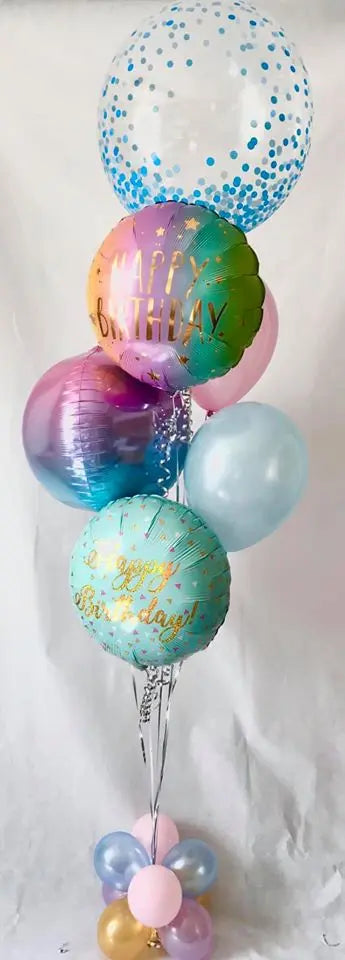 Deluxe Pastel bubble and orbz birthday display The Ultimate Balloon And Party Shop Cheltenham & Gloucester Balloons & Fancy Dress 