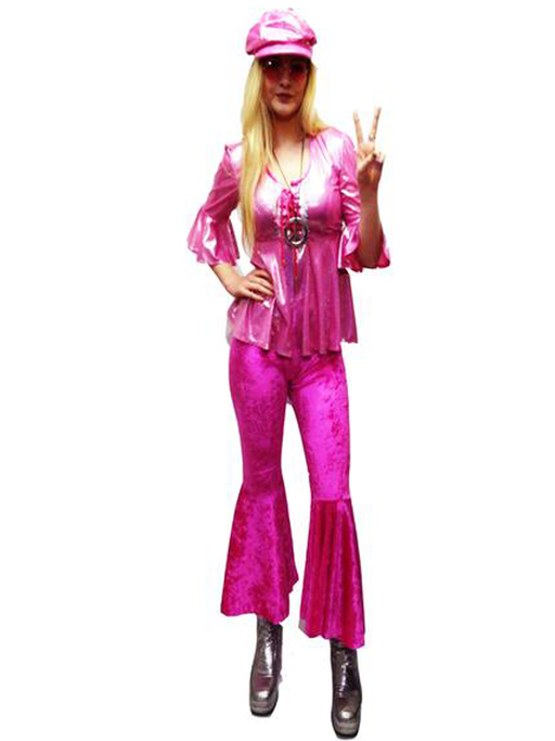 1970s Disco Lady Hire Costume - Pink - The Ultimate Balloon & Party Shop