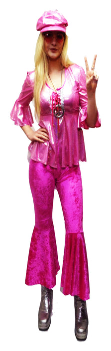 1970s Disco Lady Hire Costume - Pink - The Ultimate Balloon & Party Shop
