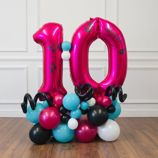 Double Age Themed Balloon Column - TikTok The Ultimate Balloon And Party Shop Cheltenham & Gloucester Balloons & Fancy Dress 