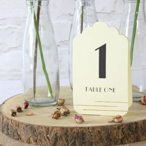 Table Number Cards - Ivory (Glitter) - The Ultimate Balloon & Party Shop