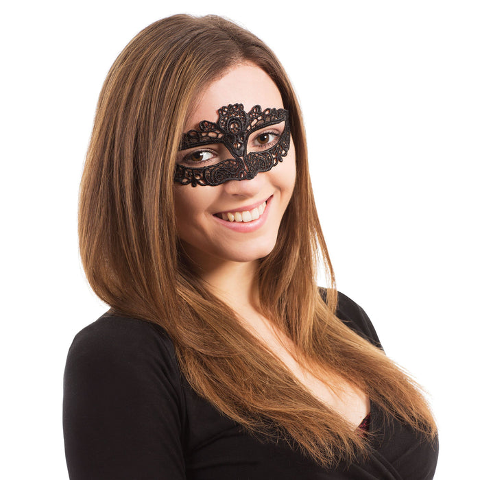 Embroidered Lace Eyemask - Black The Ultimate Balloon And Party Shop Cheltenham & Gloucester Balloons & Fancy Dress 