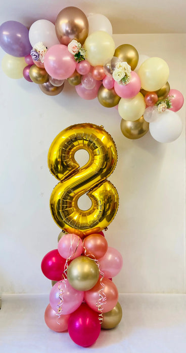 Floral Organic Balloon Garland - Pretty In Pink. The Ultimate Balloon And Party Shop Cheltenham & Gloucester Balloons & Fancy Dress 