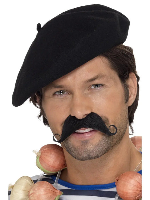 French Beret Black Hat The Ultimate Balloon And Party Shop Cheltenham & Gloucester Balloons & Fancy Dress 