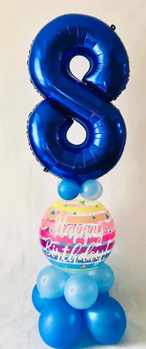 Giant number on bubble pillar multi colours The Ultimate Balloon And Party Shop Cheltenham & Gloucester Balloons & Fancy Dress 