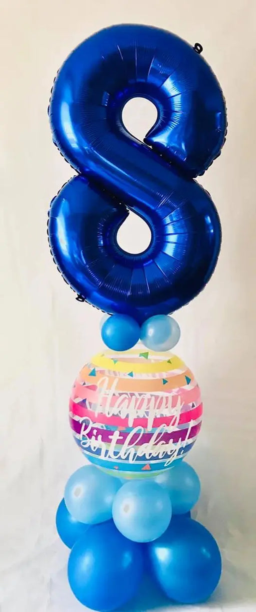 Giant number on bubble pillar multi colours The Ultimate Balloon And Party Shop Cheltenham & Gloucester Balloons & Fancy Dress 