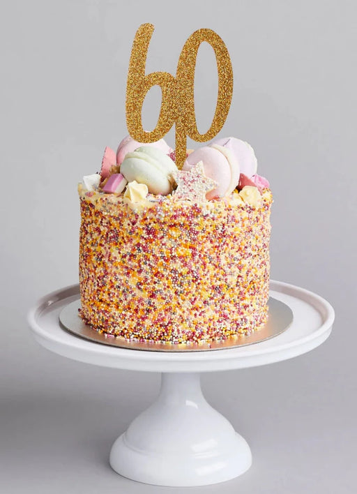 Glitz Acrylic Age Cake Topper - 60 - Asst The Ultimate Balloon And Party Shop Cheltenham & Gloucester Balloons & Fancy Dress 