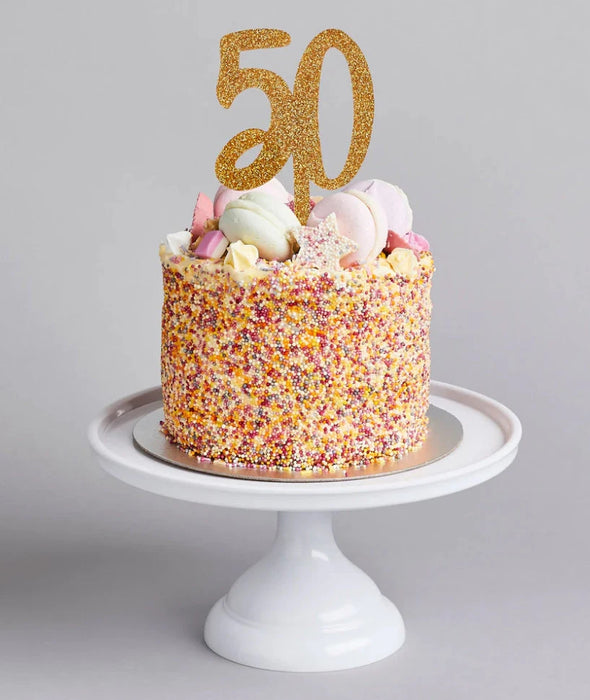 Glitz Acrylic Cake Topper - 50 - Asst The Ultimate Balloon And Party Shop Cheltenham & Gloucester Balloons & Fancy Dress 