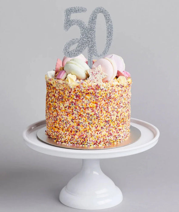 Glitz Acrylic Cake Topper - 50 - Asst The Ultimate Balloon And Party Shop Cheltenham & Gloucester Balloons & Fancy Dress 