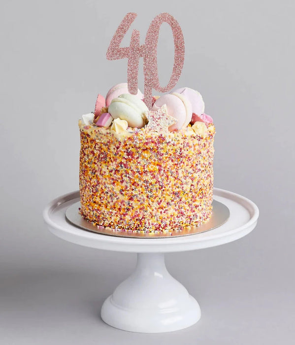 Glitz Age Acrylic Cake Topper - 40 - Asst The Ultimate Balloon And Party Shop Cheltenham & Gloucester Balloons & Fancy Dress 