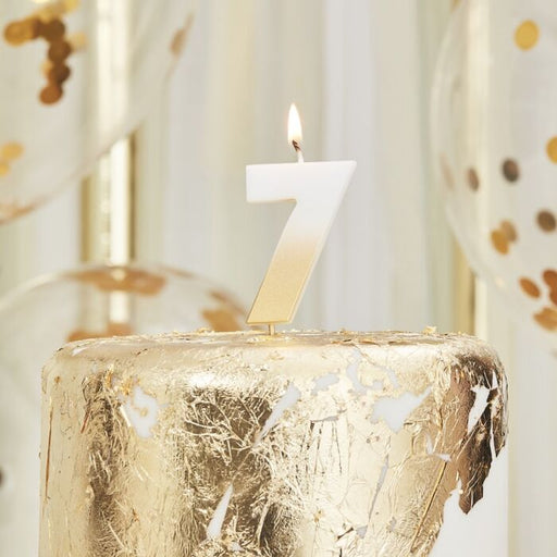 Gold Ombre Wax Number Candle - 7 - The Ultimate Balloon & Party Shop
