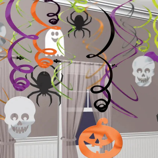 Halloween Swirl Decorations (30 Pieces) The Ultimate Balloon And Party Shop Cheltenham & Gloucester Balloons & Fancy Dress 