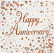Happy Anniversary Napkins - Rose Gold Glitz The Ultimate Balloon And Party Shop Cheltenham & Gloucester Balloons & Fancy Dress 