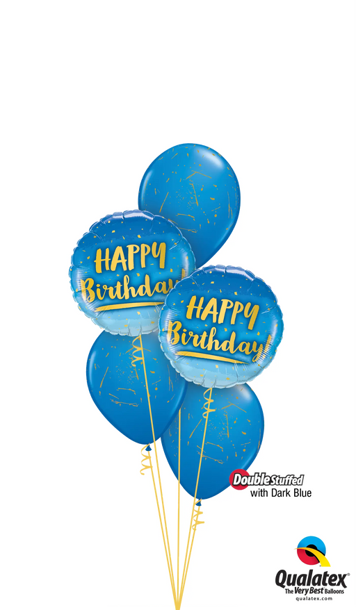 Happy Birthday Balloon Display - Blue The Ultimate Balloon And Party Shop Cheltenham & Gloucester Balloons & Fancy Dress 