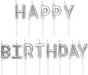 Happy Birthday Individual Letter Candles - Silver The Ultimate Balloon And Party Shop Cheltenham & Gloucester Balloons & Fancy Dress 
