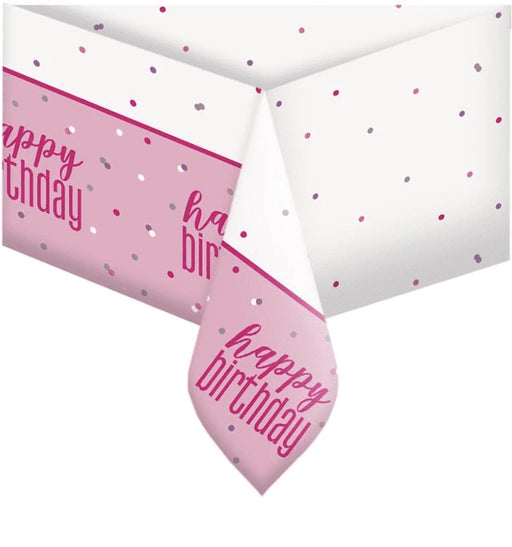Happy Birthday Plastic Tablecover  - Pink The Ultimate Balloon And Party Shop Cheltenham & Gloucester Balloons & Fancy Dress 
