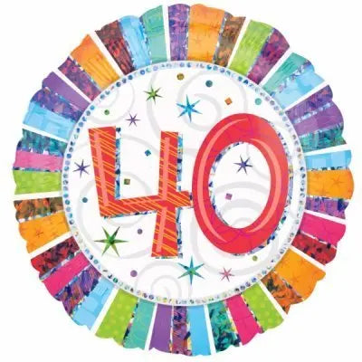 Happy Birthday Radiant Foil Balloon - Various Ages The Ultimate Balloon And Party Shop Cheltenham & Gloucester Balloons & Fancy Dress 