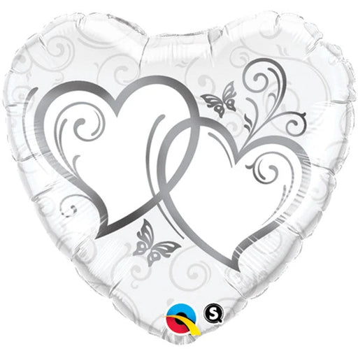 Heart Shaped Foil Balloon - White/Silver The Ultimate Balloon And Party Shop Cheltenham & Gloucester Balloons & Fancy Dress 