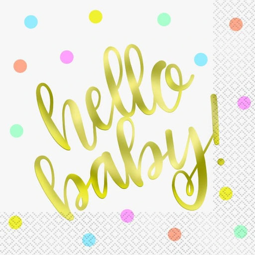 Hello Baby Napkins The Ultimate Balloon And Party Shop Cheltenham & Gloucester Balloons & Fancy Dress 
