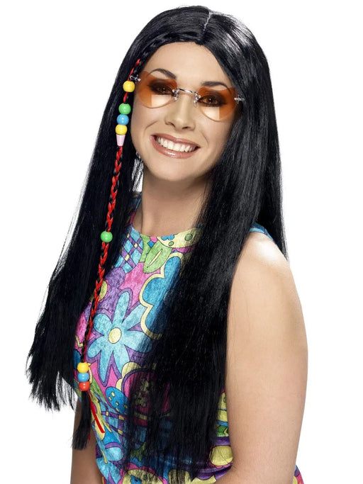 Hippie Party Black Wig The Ultimate Balloon And Party Shop Cheltenham & Gloucester Balloons & Fancy Dress 