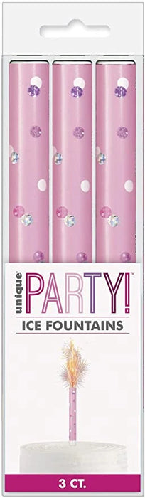 Ice Fountain Candles - Light Pink The Ultimate Balloon And Party Shop Cheltenham & Gloucester Balloons & Fancy Dress 